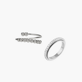 Star rotation ring - recycled stainless steel - Silver