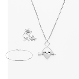 Set Saga ring + Sigrid Halsband + Hanna armband Silver