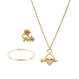 Set Saga ring + Sigrid Halsband + Hanna armband Guld